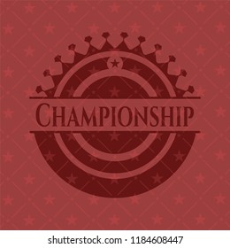 Championship badge with red background