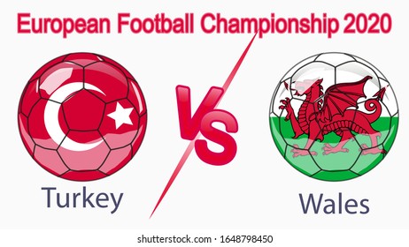 Championship, banner, web design, match between Turkey and Wales.