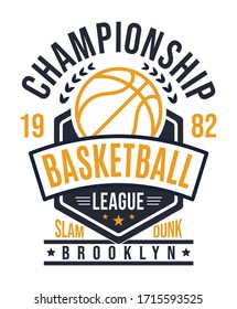 championship basketball league. boys graphic tees vector design