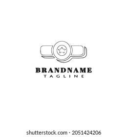 championship belt cartoon logo icon design template black modern isolated vector