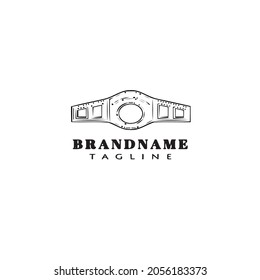 championship belt cartoon logo icon design template black modern isolated vector cute