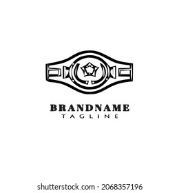 championship belt cartoon logo icon simple template black modern isolated vector illustration