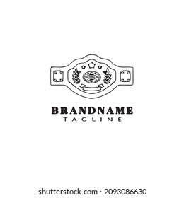 championship belt cartoon logo icon concept template black modern isolated vector illustration