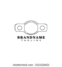 championship belt cartoon logo icon design template black modern cute vector illustration