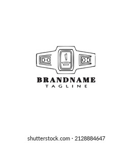 championship belt cartoon logo icon design flat black modern isolated vector illustration