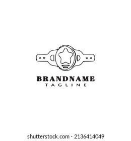 championship belt cartoon logo icon design template flat modern isolated vector illustration