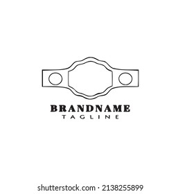 championship belt cartoon logo icon design cute black modern isolated vector illustration