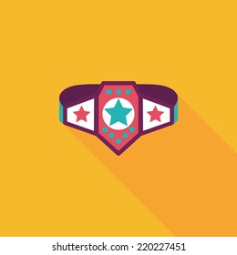 Championship belt flat icon with long shadow,eps10