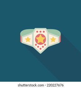 Championship belt flat icon with long shadow,eps10
