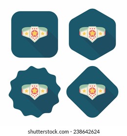 Championship belt flat icon with long shadow, eps10