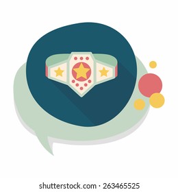 Championship belt flat icon with long shadow,eps10