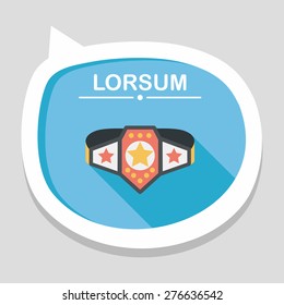 Championship belt flat icon with long shadow,eps10