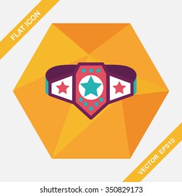 Championship belt flat icon with long shadow,eps10