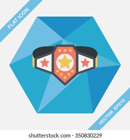 Championship belt flat icon with long shadow,eps10