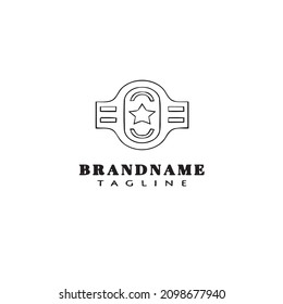 championship belt logo icon design template black modern isolated vector illustration