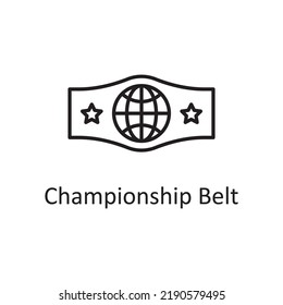 Championship Belt vector outline Icon Design illustration. Sports And Awards Symbol on White background EPS 10 File