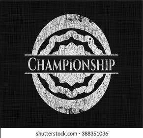 Championship chalk emblem, retro style, chalk or chalkboard texture