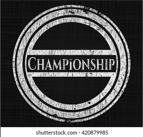 Championship chalkboard emblem on black board