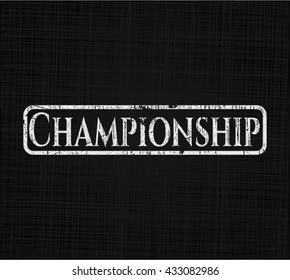 Championship chalkboard emblem written on a blackboard