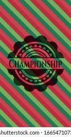 Championship christmas badge. Vector Illustration. Detailed.