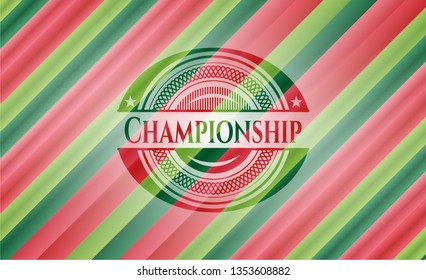 Championship christmas colors style badge.