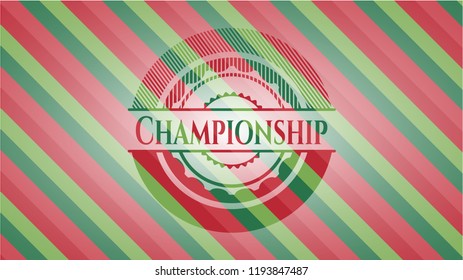 Championship christmas colors style emblem.