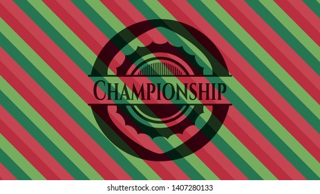 Championship christmas colors style emblem. Vector Illustration. Detailed.