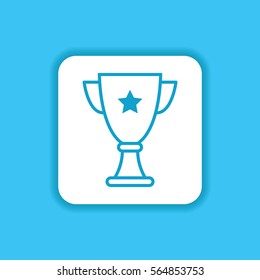 Championship Cup Icon. Graphic Flat Isolated Outline Style Symbol for Use Web, Mobile and Everything 