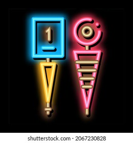 Championship Cup neon light sign vector. Glowing bright icon Championship Cup sign. transparent symbol illustration