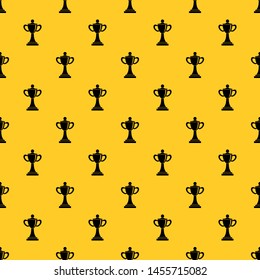 Championship cup pattern seamless vector repeat geometric yellow for any design