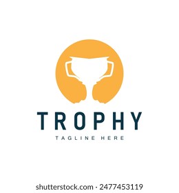 Championship Cup Trophy Logo Illustration Award Winner Template Design