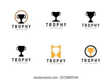 Championship Cup Trophy Logo Illustration Award Winner Template Design