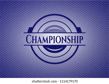 Championship emblem with jean background