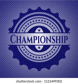 Championship emblem with jean texture