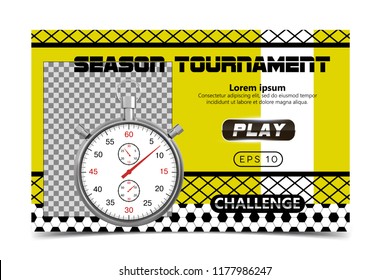 Championship Flyer Design. Soccer Sport ticket Club, Academy Flyer. Invitation Illustration. Sport Poster design Vector Sport ticket Bar Promotion. Tournament