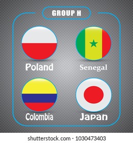 Championship. Football. Graphic flags. Group H.