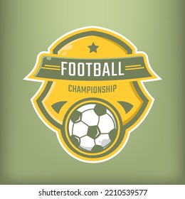 Championship football logo in elegant gold color on green background