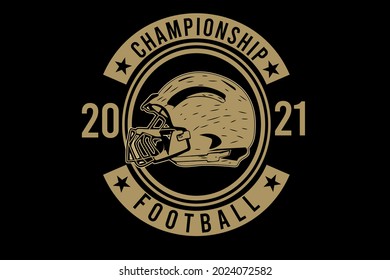 championship football typography retro vintage illustration hand drawing
