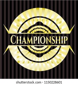 Championship gold badge or emblem