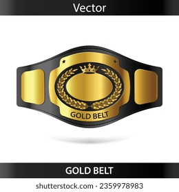 Championship Gold Belt. Vector sport illustration svg
