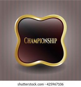 Championship gold emblem or badge