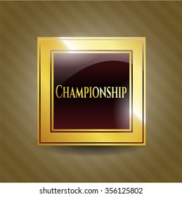 Championship gold shiny badge