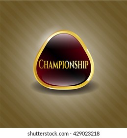 Championship golden badge or emblem