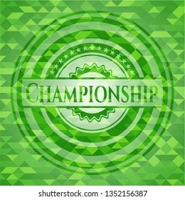 Championship green mosaic emblem