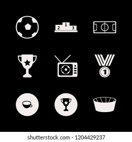 championship icon. championship vector icons set cup, winners podium, football stadium and soccer ball