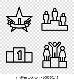 Championship icons set. set of 4 championship outline icons such as ranking