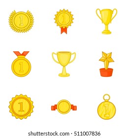 Championship icons set. Cartoon illustration of 9 championship vector icons for web