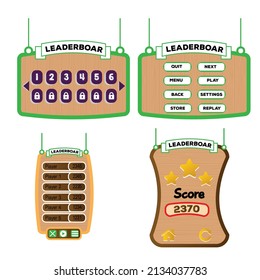 Championship Leaderboard With Gold Laurel Branches On A Sunburst Background. List Of Players With Score. Eps10 Vector