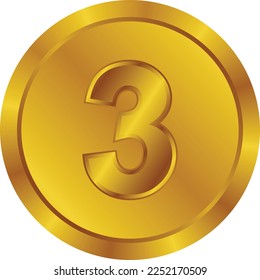 The championship medal design uses gold gradations that look elegant