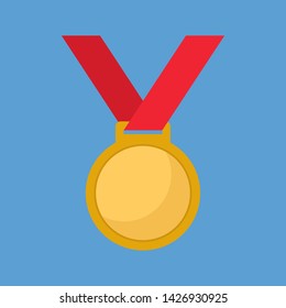 Championship medal icon flat design vector illustration